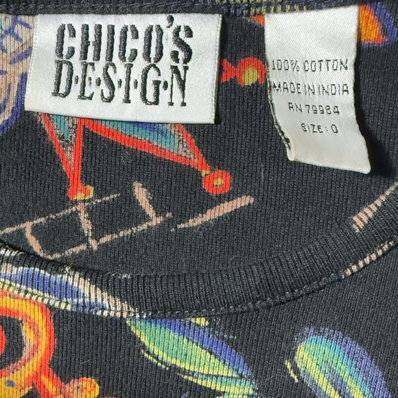 VTG Chicos Long Sleeve Top Women’s Size Small Art To Wear Fairy mythical Y2K - Picture 6 of 8